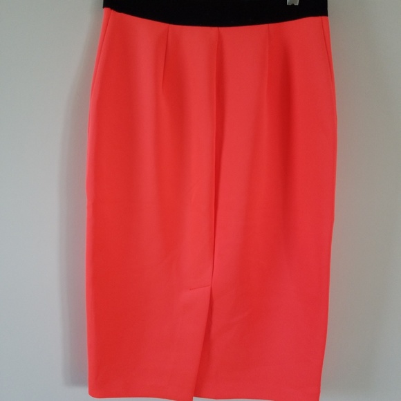 Milly Coral and Black Midi Skirt - Picture 2 of 3